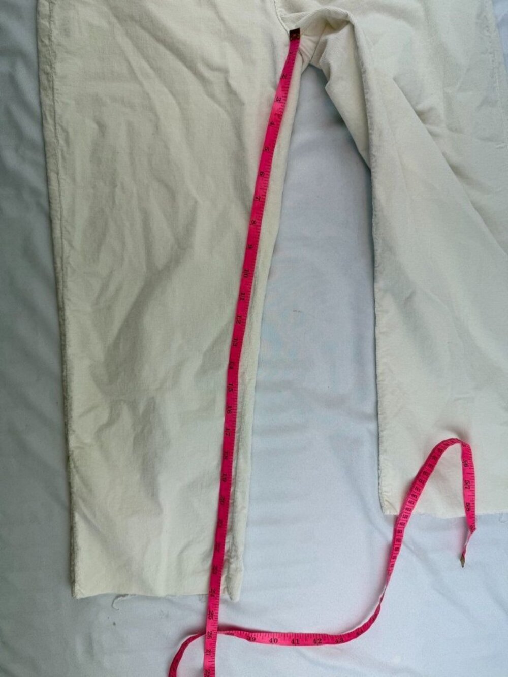 Frank & Eileen Pants Kinsale Straight Crop Light Micro Corduroy OFF WHITE 8 - Picture 8 of 8